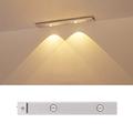 Détection veilleuse led capteur de mouvement automatique lumière led 3 couleurs gradation 30/40/60cm 2/3/4leds pour armoire de cuisine armoire éclairage usb rechargeable