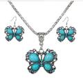 ebay aliexpress bijoux chauds mode européenne et américaine rétro ethnique turquoise boucles d'oreilles collier ensemble collier