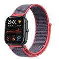 Bracelet de Montre pour Amazfit GTS 4,4mini, 3,2,2mini, 2e, GTR 42mm, Bip U Pro, U, 3 Pro, 3, S lite, S, lite Nylon Remplacement Sangle 20mm Velcro Boucle Sport Loop Bracelet