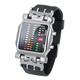 Garçons mens mode binaire led montre-bracelet numérique date cadran carré décontracté bracelet en plastique montre-bracelet style charmant