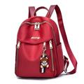 Femme sac à dos Mini sac à dos sac à dos Ecole du quotidien Couleur unie Tissu Oxford Grande Capacité Poids Léger Durable Pendentif Fermeture Noir Rouge Bleu