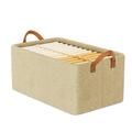 Boîte de rangement pliable avec cadre en acier, panier de rangement pour pantalons de vêtements de grande capacité, boîte de rangement portable pour garde-robe de maison