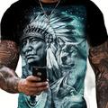 Homme Graphique Tribal T-shirt Manche Courte T-shirt Impression 3D Col ras du cou Chemise ancien Mode Designer Extérieur Quotidien Sports Bleu Violet Marron Printemps Été Vêtement Tenue S M L XL