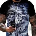 Homme Graphique Tribal T-shirt Manche Courte T-shirt Impression 3D Col ras du cou Chemise ancien Mode Designer Extérieur Quotidien Sports Bleu Violet Marron Printemps Été Vêtement Tenue S M L XL