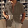 Homme Chemise Lin Chemise Chemise boutonnée Chemise décontractée Chemisette Chemise d'été Chemise de plage Noir Blanche Bleu Manche Courte Plein Revers Eté Casual du quotidien Vêtement Tenue Poche