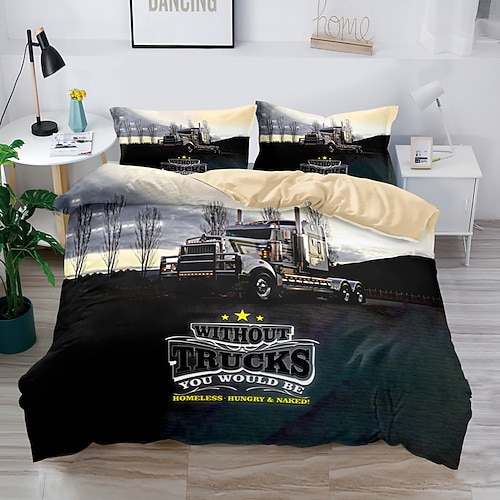 Literie 3d ferme tracteur impression housse de couette ensembles de literie housse de couette avec 1 housse de couette ou couvre-lit imprimé, 2 taies d