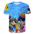 Le Jour des enfants Garçon 3D Requin Impression 3D Poissons T-shirt Tee-shirts Manche Courte Eté Actif Le style mignon Vêtement de rue Polyester Spandex Enfants Bébé 2-12 ans