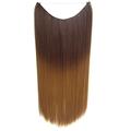 24 pouces 50 grammes 100 grammes extension de cheveux synthétiques couleur progressive brun gris blond chaîne halo extensions de postiches