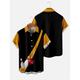 Homme Chemise Chemise hawaïenne Imprimés Photos Flamme Boule de bowling Col rabattu Noir Jaune Noir / Rouge Rouge Bleu Poudré Extérieur Plein Air Manches courtes Bouton bas Imprimer Vêtement Tenue