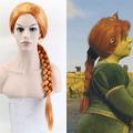 Shrek femmes princesse fiona perruque le monstre finona jeu de rôle orange perruque de cheveux tressés