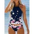 Maillots de Bain Tankini 2 pièces Maillots de bain Maillot de bain Femme Licou 2 Pièces Maillots de bain modestes Floral A Fleur Normal Rembourré Maillots de bain Sportif Vacances Tenues de plage