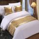 Chemin de lit d'hôtel, écharpe de queue de lit, simple, moderne, chinois, or, couvre-lit, coussin de queue, taie d'oreiller câlinante