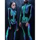 Crâne / Squelette Bodys Déguisements de couple de groupe d'Halloween Combinaison intégrale Homme Femme Cosplay de Film Déguisement effrayant Noir Violet Vert Collant / Combinaison Halloween Carnaval