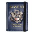 Couverture créative de porte-passeport avec badge métallique 3d, portefeuille et étui pour passeport en cuir bloquant les rfid pour la famille