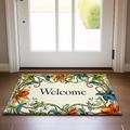 Bienvenue paillasson floral tapis de sol tapis lavables tapis de cuisine tapis antidérapant résistant à l'huile tapis intérieur extérieur tapis de chambre décor tapis de salle de bain tapis d'entrée