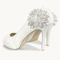 Femme Chaussures à Talons Chaussures de mariage Lolita Mariage Soirée Talons de mariage Chaussures de mariée Chaussures de demoiselle d'honneur Fleur de satin Plateau Talon Aiguille Bout ouvert