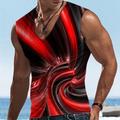 Homme Graphic 3D Print Top Sans Manches T-shirt 3D effet Col V Chemise Design Décontractées Confortable du quotidien Vacances Sortie Jaune Bleu Rouge Printemps été Vêtement Tenue S M L XL 2XL 3XL