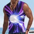 Homme Graphic 3D Print Top Sans Manches T-shirt 3D effet Col V Chemise Design Décontractées Confortable du quotidien Vacances Sortie Jaune Bleu Rouge Printemps été Vêtement Tenue S M L XL 2XL 3XL