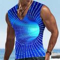 Homme Graphic 3D Print Top Sans Manches T-shirt 3D effet Col V Chemise Design Décontractées Confortable du quotidien Vacances Sortie Jaune Bleu Rouge Printemps été Vêtement Tenue S M L XL 2XL 3XL