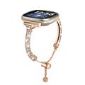 Bracelet de montre connectée Compatible avec Fitbit Versa 4, Sense 2, Versa 3, Sense Acier Inoxydable Montre intelligente Sangle Homme Paillettes Cristal Bijoux Bracelet Remplacement Bracelet