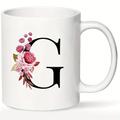 tasse à café drôle monogramme a-z lettre initiale motif art design tasse en céramique blanche pour amis et parents anniversaire festival cadeau d'anniversaire 11oz