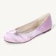 Femme Chaussures de mariage Chaussures de mariée Strass Talon Plat Bout rond Elégant Satin Mocassins Noir Blanche Rose clair