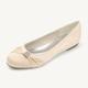 Femme Chaussures de mariage Chaussures de mariée Strass Talon Plat Bout rond Elégant Satin Mocassins Noir Blanche Rose clair