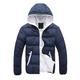 Homme Doudoune Veste matelassée Veste à capuche Capuche Sport Loisir Court Automne Hiver Couleur unie Noir / Orange Marine blanc Bleu ciel orange Noir Vert Doudoune