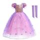 Raiponce Princesse Raiponce Robe Manteau Robe de demoiselle d'honneur Fille Cosplay de Film Cosplay Fête costumée Violet Claire Le Jour des enfants Mascarade Mariage robe demoiselle d honneur Robe