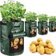 4 pièces sacs de culture de pommes de terre 10 gallons sacs de culture avec rabat et poignées pot de planteur de récipient de plante pour pomme de terre tomate et légumes vert