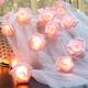 Rose guirlandes lumineuses décorations de noël 40/20/10 led à piles romantique rouge rose blanc rose lumières chaîne 6m 3m 2m fleurs artificielles guirlande led lumières pour la saint valentin fête de