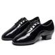 Sun lisa chaussures latines pour hommes chaussures modernes chaussures de danse bal de danse de salon à lacets semelle fendue talon épais bout fermé à lacets adultes noir