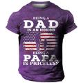 Graphic Drapeau National Rétro Vintage Design Papa T-shirt Homme 3D effet T shirt Tee Papa T-shirt Extérieur du quotidien Des sports T-shirt Noir Rouge Bleu Manche Courte Col Ras du Cou Chemise