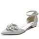 Femme Chaussures de mariage Chaussures habillées Chaussures blanches Mariage Soirée Couleur Pleine Appartements de mariage Chaussures de mariée Chaussures de demoiselle d'honneur Eté Strass Talon Plat