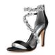 Femme Chaussures de mariage Chaussures bling-bling Talons aiguilles Chaussures scintillantes Chaussures de mariée Strass Talon à bride cheville Bout ouvert Elégant Satin Fermeture Argent Noir Blanche