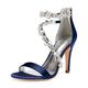 Femme Chaussures de mariage Chaussures bling-bling Talons aiguilles Chaussures scintillantes Chaussures de mariée Strass Talon à bride cheville Bout ouvert Elégant Satin Fermeture Argent Noir Blanche