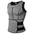 hommes néoprène sauna zipper taille formateur gilet débardeur tondeuse corps shaper avec deux ceinture sauna costume sweat gilet minceur sous-vêtements perte de poids chemise brûleur de graisse