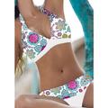 Maillots de Bain Bikinis 2 pièces Maillot de bain Femme Licou 2 Pièces Dos ouvert Sexy Floral Normal Licou Col en V Maillots de bain Sexy Vacances Tenues de plage