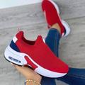 Femme Basket Slip-Ons Grandes Tailles Baskets à enfiler Chaussures blanches du quotidien Couleur unie Talon Bas Bout rond Sportif Décontractées Course à Pied Maille Mocassins Noir Blanche Rouge