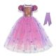 Raiponce Conte de Fée Princesse Sofia Robe de demoiselle d'honneur Costume de soirée à thème Robes en tulle Fille Cosplay de Film Cosplay Halloween Violet Violet (avec accessoires) Halloween Carnaval