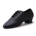 Homme Chaussures Latines Entraîner des chaussures de danse Danse en ligne Utilisation ChaCha Collections de fêtes Fête / Soirée Talon épais Bout pointu Lacet Enfant Noir