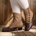 Femme Bottes Bottes à boutons Chaussures Bullock Grandes Tailles Soirée Extérieur du quotidien Couleur unie Hiver Talon de chaton Elégant Rétro Vintage Mode Polyuréthane Lacet Noir Blanche Marron