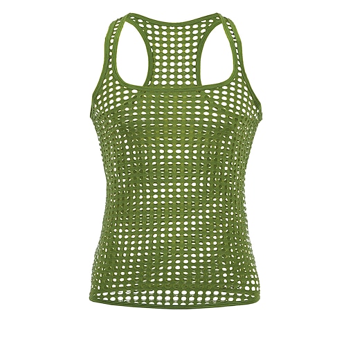 Homme Débardeur Sous-Vêtements T-shirt sans manches Col rond Couleur Unie Maille Salle de sport Noir Blanche Jaune T-shirt haut de gamme pour homme