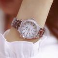 Montres à quartz pour Femme Analogique Quartz Mode Luxe bling Strass bracelet Acier Inoxydable Acier Inoxydable