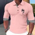 Homme POLO Tee Shirt Golf Cocotier Imprimés Photos Col rabattu Blanche Rose Claire Bleu Vert Kaki Extérieur Plein Air manche longue Imprimer Vêtement Tenue Mode Vêtement de rue Design Flexible