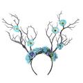 1pc simulation branche d'arbre bois cheveux cerceau fleurs branche d'arbre bandeau pour les femmes cosplay festival de noël fête d'anniversaire