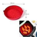 Lot de 2 pots en silicone pour friteuse à air, silicone antiadhésif de qualité alimentaire, résistant à la chaleur, facile à nettoyer, doublure en parchemin inflammable de remplacement réutilisable, convient pour friteuse, four, micro-ondes