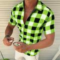 Homme Chemise Chemise Carreaux Chemisette Chemise d'été Rouge Bleu Vert Gris Manche Courte Tartan Treillis Col rabattu Extérieur Plein Air Bouton bas Vêtement Tenue Mode Décontractées Respirable