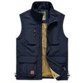 gilet polaire de randonnée pour hommes / gilet de pêche gilet d'hiver en polaire haut gilet de travail en plein air décontracté léger multi-poches coupe-vent voyage cargo safari photo gilet résistance à l'usure gilet chaud