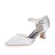 Femme Chaussures de mariage Escarpins Chaussures habillées Chaussures de mariée Boucle Talon bloc Bout carré Elégant Minimalisme Satin Lanière de cheville Noir Blanche Ivoire